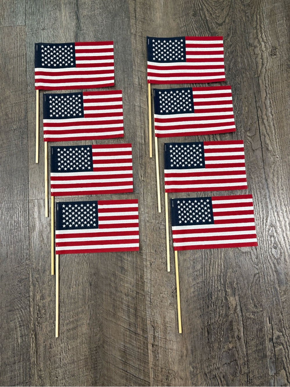 New - (8) American Flags Lot
